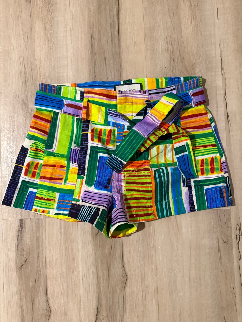 Alexis High-Waist Geometric Shorts